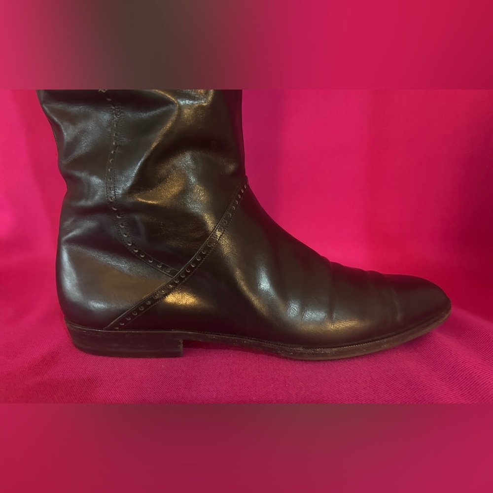 Vintage Salvatore Ferragamo Black Zip-up Riding Boots - Picture 4 of 10